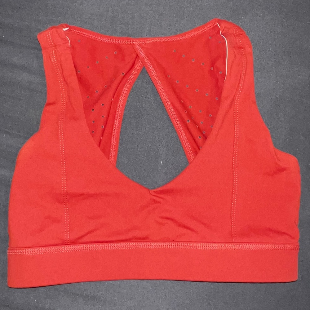 Til You Collapse TYC laser cutout sports bra Size: small color: rust like new